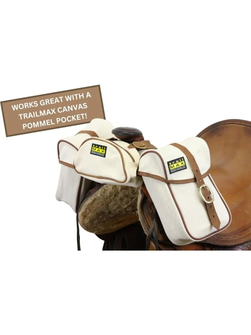 Classic Canvas Horn Bags for Western Saddles - Removable Liners & Brass Hardware